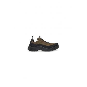 Pantofi sport barbati -  trekking - piele naturala - negru verde - Pantofi sport barbati -  trekking - piele naturala - negru verde -