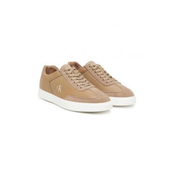 Pantofi sport din piele cu detalii din piele intoarsa Pantofi sport din piele cu detalii din piele intoarsa