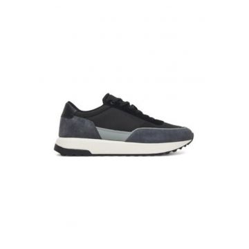 Pantofi sport din piele cu garnituri de piele intoarsa Pantofi sport din piele cu garnituri de piele intoarsa