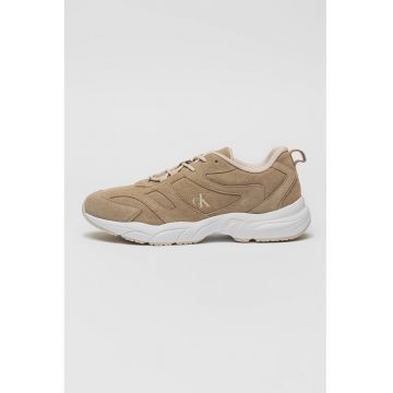 Pantofi sport din piele intoarsa cu logo Pantofi sport din piele intoarsa cu logo