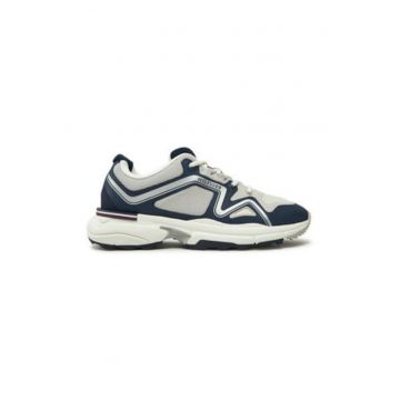 Tenisi barbati -  bleumarin cu accente albe - piele/textil - Tenisi barbati -  bleumarin cu accente albe - piele/textil -