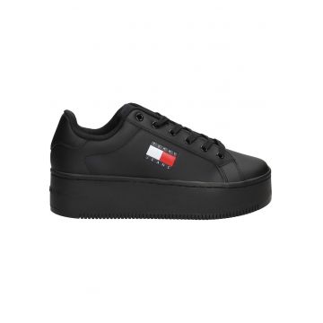 Tenisi dama  EN0EN02518 - piele naturala - platforma - negru Tenisi dama  EN0EN02518 - piele naturala - platforma - negru
