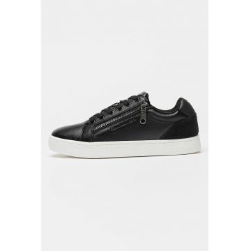 CALVIN KLEIN - Pantofi sport de piele cu detaliu cu fermoar CALVIN KLEIN - Pantofi sport de piele cu detaliu cu fermoar