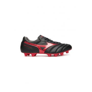 Pantofi de fotbal barbati -  piele ecologica - negru/rosu