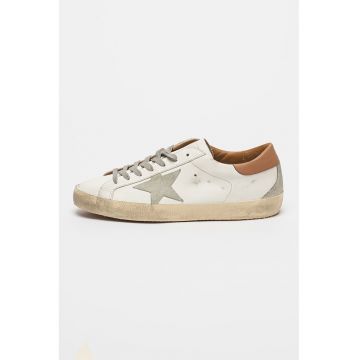 Pantofi sport de piele cu aspect uzat Super Star Pantofi sport de piele cu aspect uzat Super Star