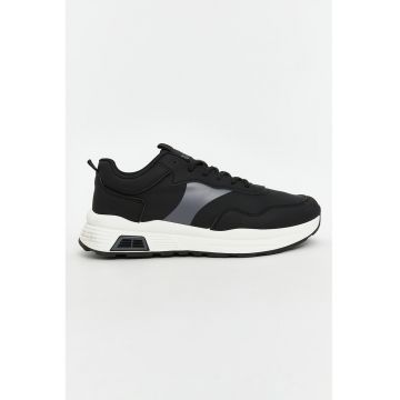 Pantofi sport de piele ecologica cu garnituri contrastante