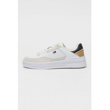 Pantofi sport din piele cu garnituri din piele intoarsa Pantofi sport din piele cu garnituri din piele intoarsa