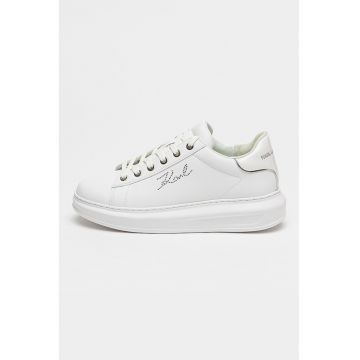 Pantofi sport din piele cu logo din strasuri Pantofi sport din piele cu logo din strasuri