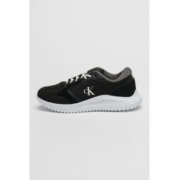 Pantofi sport wedge de piele cu logo Pantofi sport wedge de piele cu logo