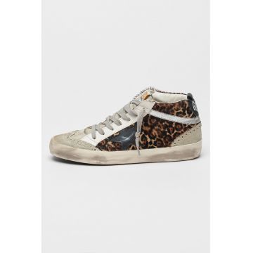 Tenisi Mid Star Classic din piele intoarsa si piele cu par scurt Tenisi Mid Star Classic din piele intoarsa si piele cu par scurt