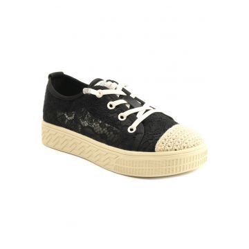 Pantofi dama perforati 23Y209 - Negru