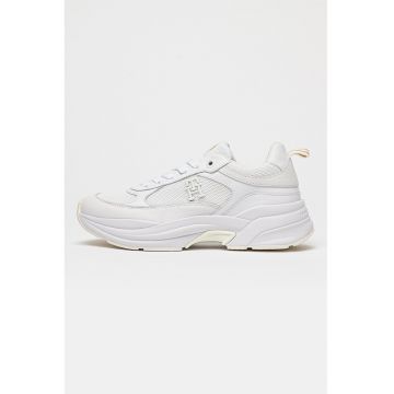 Pantofi sport cu garnituri din piele si logo Pantofi sport cu garnituri din piele si logo