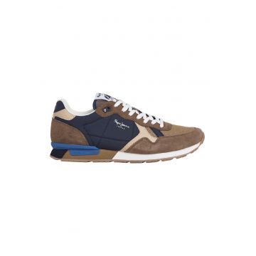 Pantofi sport cu talpa wedge si garnituri din piele intoarsa Pantofi sport cu talpa wedge si garnituri din piele intoarsa