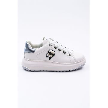 Pantofi sport din piele cu detaliu logo Pantofi sport din piele cu detaliu logo