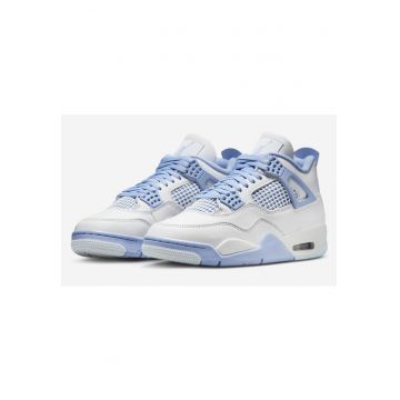 Pantofi sport unisex - Jordan 4 Retro Forget Me Not - alb - albastru deschis - Alb