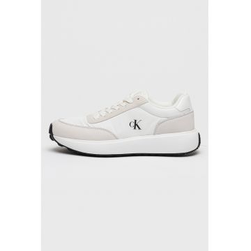 Pantofi sport de piele intoarsa cu garnituri textile