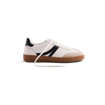 Pantofi sport de piele si piele intoarsa Denninson - Alb