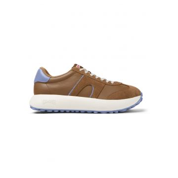 Pantofi sport din piele cu garnituri din piele nabuc Pelotas Athens - Maro