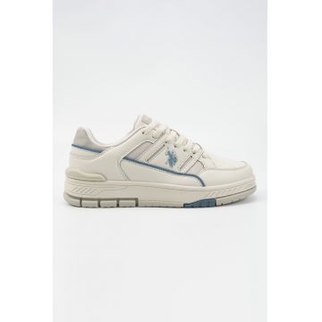 Pantofi sport din piele cu insertii din plasa