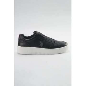 Pantofi sport din piele cu perforatii decorative