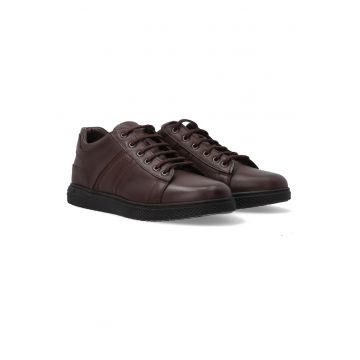 Pantofi sport din piele naturala - Maro