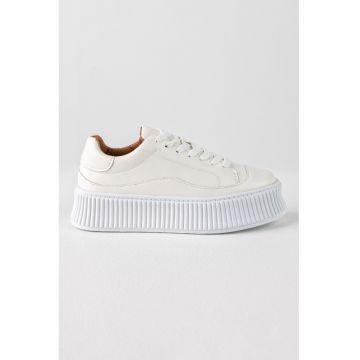 Pantofi sport flatform de piele ecologica