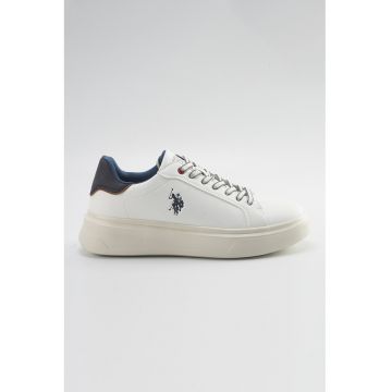 Pantofi sport low-cut din piele ecologica cu detaliu logo