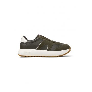 Pantofi sport wedge cu segmente de piele nabuc Athens