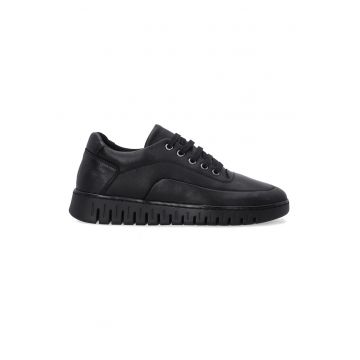Sneakers din piele neagra pentru femei