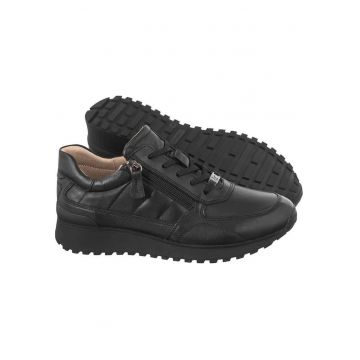 Tenisi dama 9-23701-41-03F -  Piele naturala - Negru