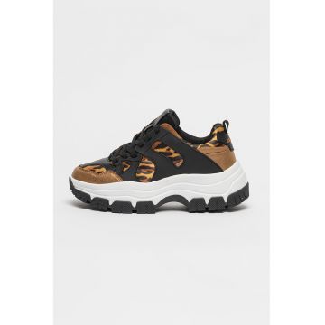 Pantofi sport cu insertii cu animal print