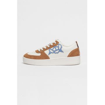 Pantofi sport de piele cu insertii de piele intoarsa