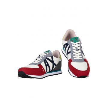 Pantofi sport de piele ecologica si material textil