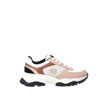 Pantofi sport din piele cu garnituri din piele intoarsa