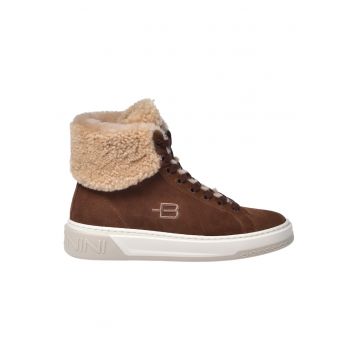 Pantofi sport din piele intoarsa - Maro