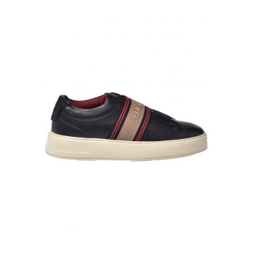 Pantofi sport low-cut din piele - Negru