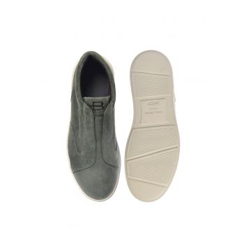 Pantofi sport low-cut slip-on din piele intoarsa