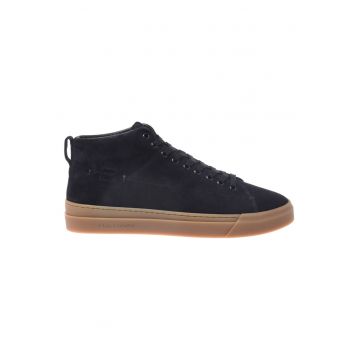 Pantofi sport mid-cut de piele intoarsa - Albastru