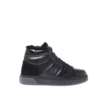 Pantofi sport mid-cut din piele