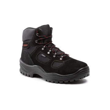 Pantofi trekking barbati -  209128208 - Piele naturala - Negru - Negru