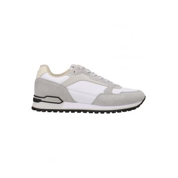 Pantofi sport cu segmente din material sintetic - Alb
