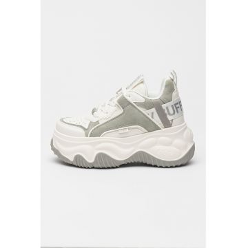 Pantofi sport cu talpa flatform si sireturi Blader Matcha
