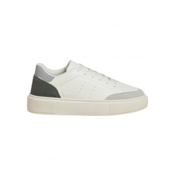 Pantofi sport low-cut din piele ecologica - Alb