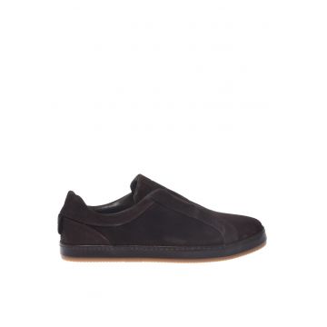 Pantofi sport slip-on low-cut din piele intoarsa