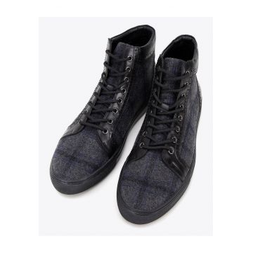 Tenisi barbatesti  piele naturala - varf migdalat - talpa cauciuc - negru