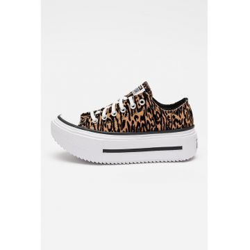 Tenisi flatform cu model animal print Chuck Taylor All Star Lift Double Stack