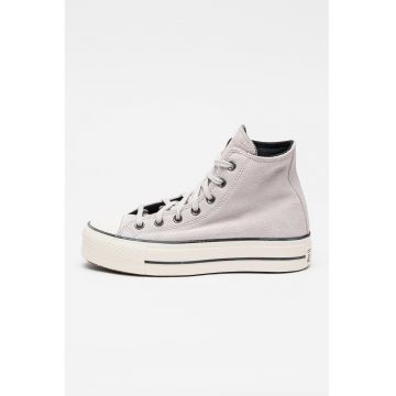 Tenisi mid-high din piele intoarsa cu talpa flatform Chuck Taylor All Star