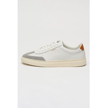 Pantofi sport de piele granulata cu banda contrastanta