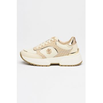 Pantofi sport din piele si piele ecologica cu talpa demi-wedge Percy