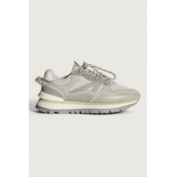 Pantofi sport wedge cu garnituri din material sintetic